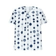 thumbnail image 5 of Guzom Womens Casual V Neck Polka Dots Short Sleeve Blouse - True to Size,White,Size M, 5 of 8