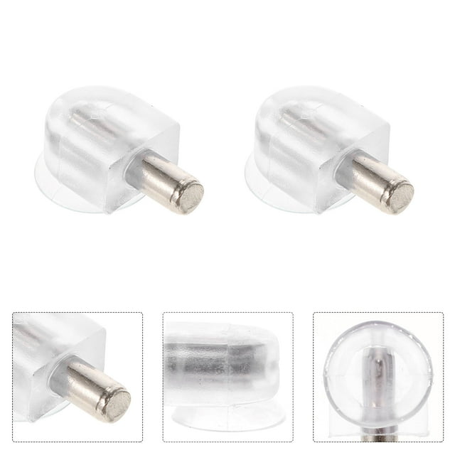Phenofice 50Pcs Clear Shelf Brackets for Home Use Strong PVC and Stainless Steel Construction