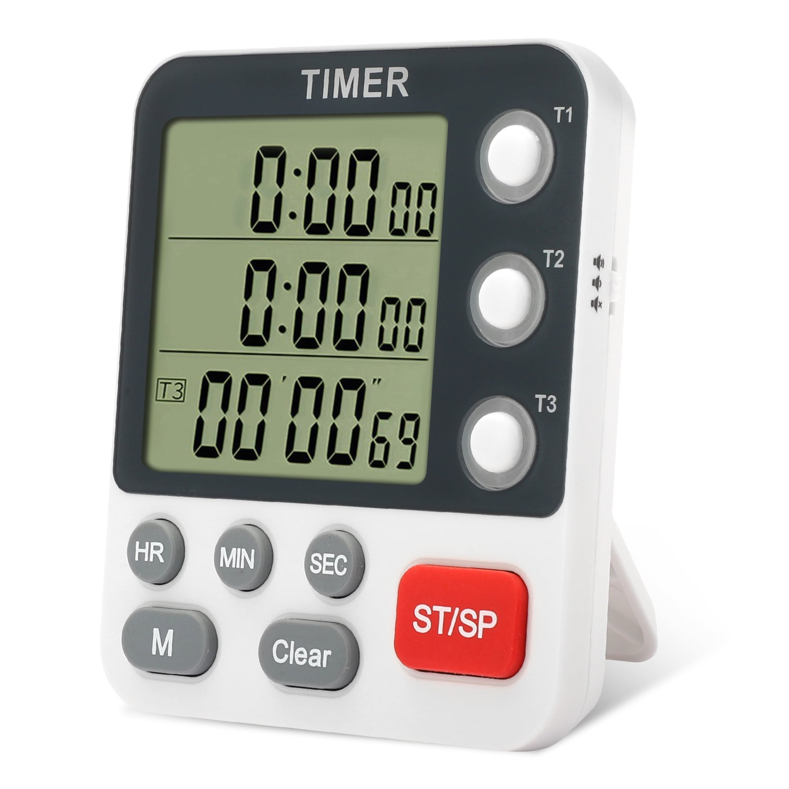 TSV 3 Channels Kitchen Timer, Digital Count Up Count Down Cooking Timer