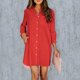 thumbnail image 2 of Vestido informal de manga larga con cuello alto y bolsillos para mujer - Poliéster y spandex, con dobladillo asimétrico para otoño/invierno, 2 of 5
