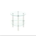 thumbnail image 4 of Royard Oaktree Oval Glass Coffee Table, Modern Transparent Glass Center Table with 3 Tiers Shelves, 4 of 7