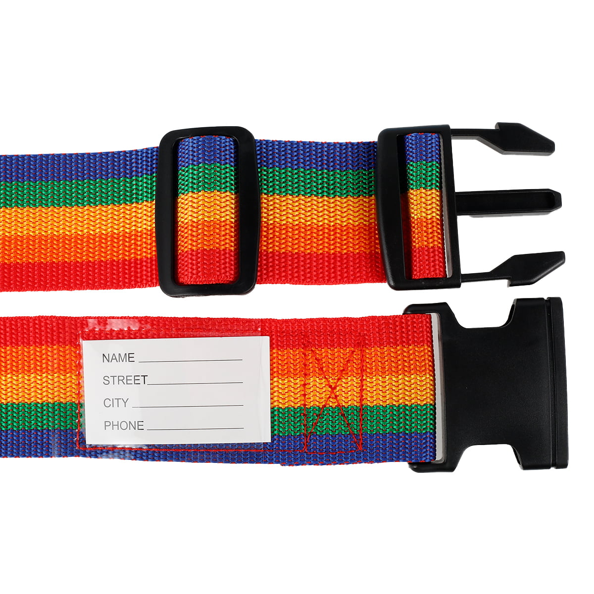 ToWinle 2 Pack Suitcase Travel Belt Colorful Rainbow Design with Lock Suitcase Quick Release Buckle Luggage Straps
