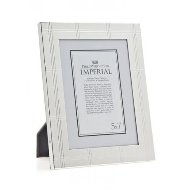 5x7 Imperial Silver Plaid Picture Frame