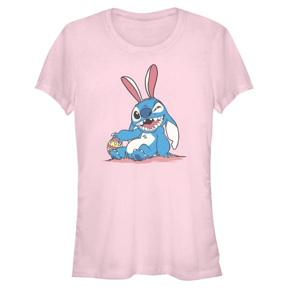 Juniors Lilo & Stitch Mischievous Easter Bunny T Shirt