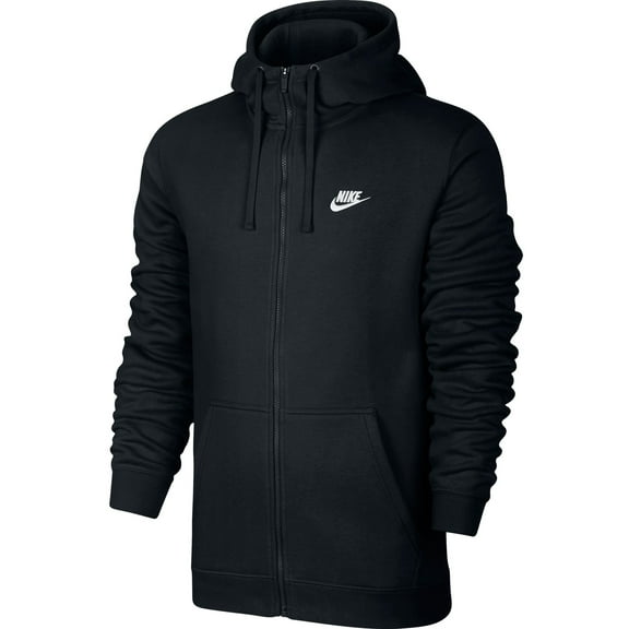 Nike Club Fleece Full Zip Longsleeve Men's Hoodie Black/White 804389-010