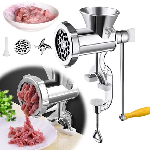 NOVELAR Heavy-Duty Manual Meat Grinder, Space-Saving Design for Easy Storage, Ideal for Processing Fresh Meat and Homemade Sausages