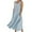 Sky Blue, variant on Wyobmus Linen Dresses for Women Summer Sleeveless V Neck Ruched Tank Dress Solid Casual Baggy Flowy Maxi Dresses With Pockets Olive Green