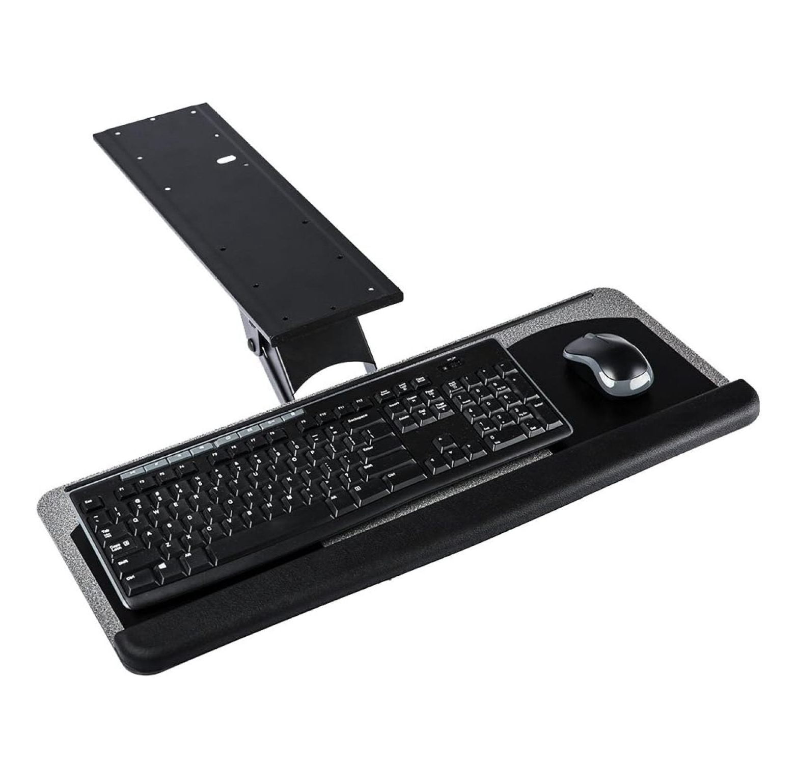 New Undermount Height Adjustable Keyboard Tray Mouse Pad Tray with Drawer and Tiltable Ergonomic Design 360 revolvable (25" x 10")