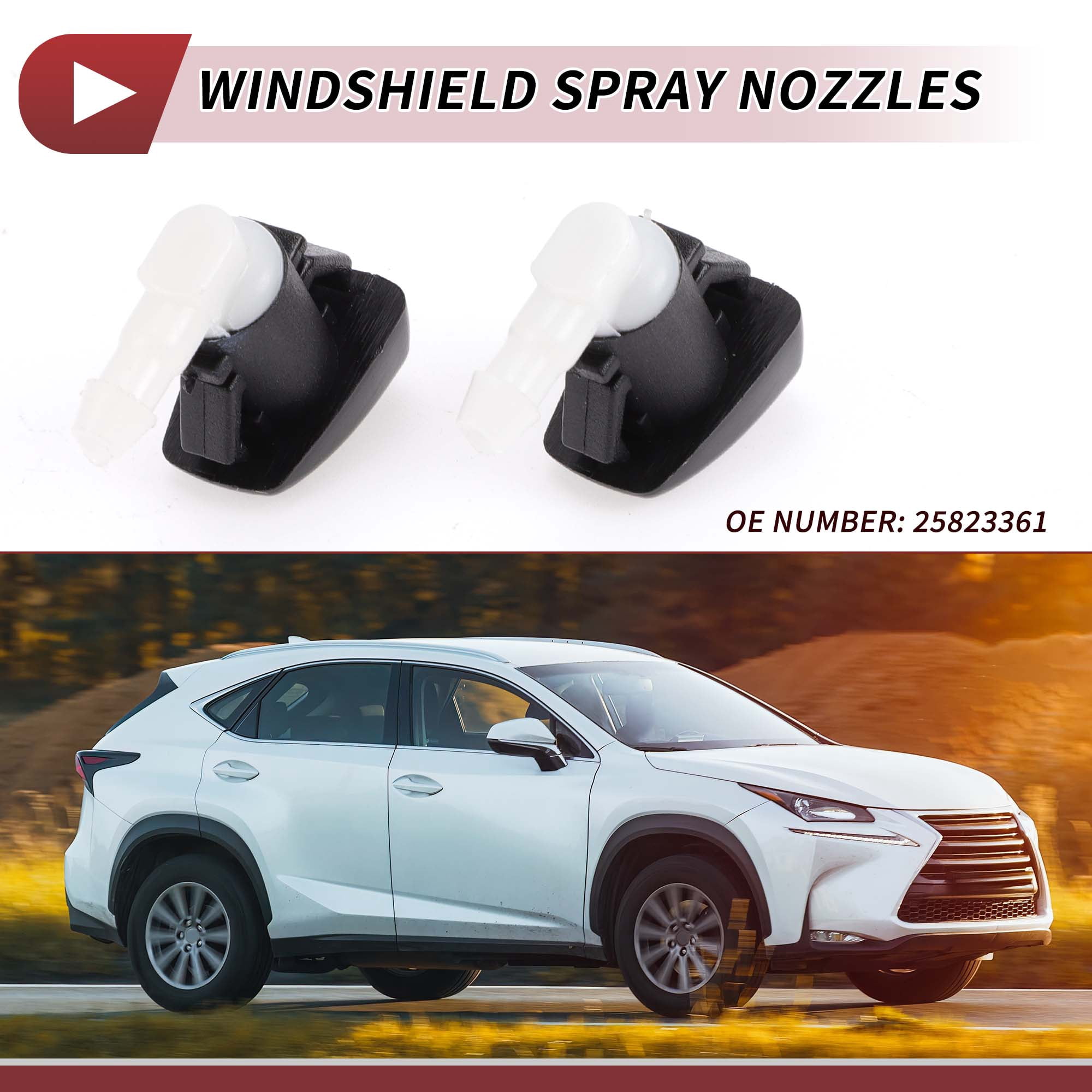 Unique Bargains 2pcs Windshield Washer Nozzle for Cadillac SRX for Cadillac SRX