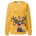 thumbnail image 4 of Wang6 Womens Plus Size Christmas Sweatshirts Cute Xmas Reindeer Snow Printed Long Sleeved Hoodless Tshirts Causal Black Round Neck Loose Fit Pullovers Tops Z_Yellow XL, 4 of 4