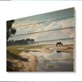 thumbnail image 2 of Designart "Georgia s Beach Solitude Coastal Tranquility" Georgia Print on Natural Pine Wood, 2 of 5