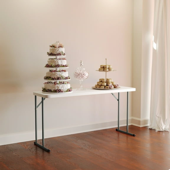 BizChair 5-Foot Granite White Plastic Folding Training Table