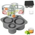 CHEEPUM All Freezer Whip N Ice Icing 4 Compartment Silicone Ice Cube Tray Quick For Home