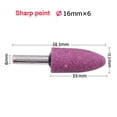 thumbnail image 1 of Chendee 1 Pce Tige 6Mm Tête de Broyage Conique Corindon Rouge pour Polissage et Élimination de la Rouille, 16mm, 1 of 9