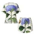 thumbnail image 2 of Yiaed Vintage Flower Print Short Sleeve Pajama Sets for Women Casual Crew Neck 2 Piece Lounge Sets Women's Short-Sleeved Pajama-Large, 2 of 5
