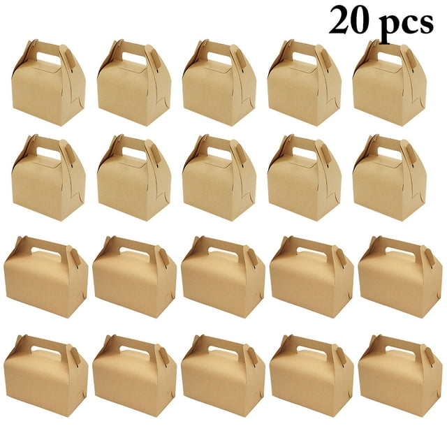 20PCS Cake Boxes Collapsible Dessert Packaging Box Bakery Box with Handle