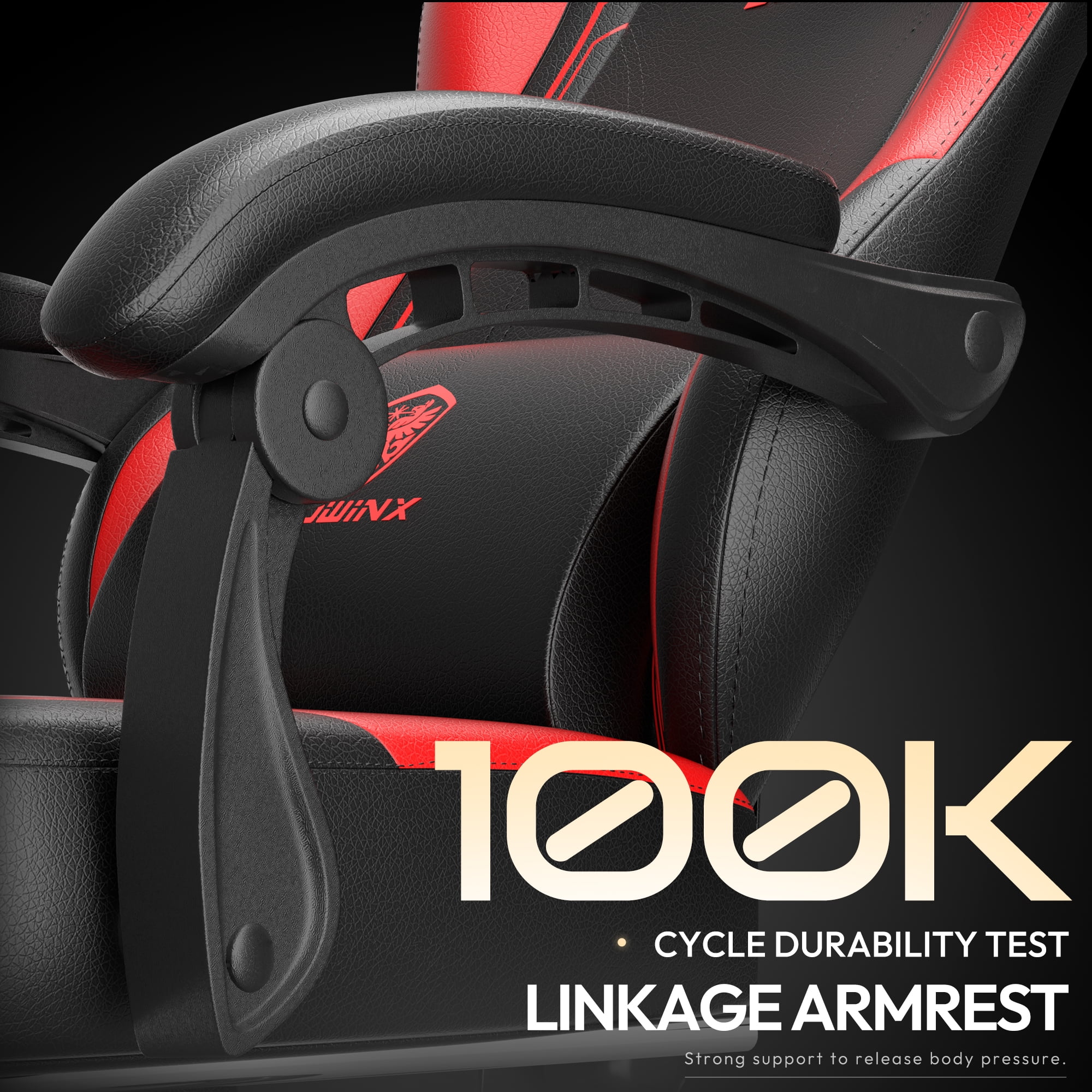 Dowinx Gaming Chair with Pocket Spring Cushion for Adults, Ergonomic Computer Chair with Footrest and Massage Lumbar Support for Office, Gaming, 300LBS, Red