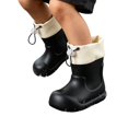 thumbnail image 5 of Otqutp Toddler Boys Girls Rain Boots Kids Color Block Waterproof Rubber Mid Calf Booties Adjustable Drawstring Cuff Non Slip Rain Shoes, 5 of 6