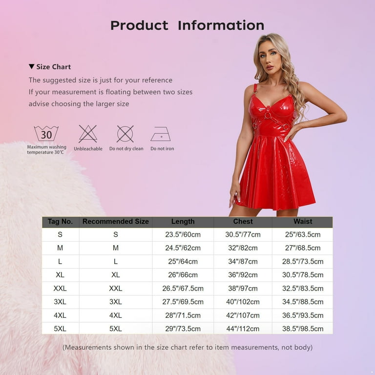 inhzoy Womens Patent Leather V Neck Mini Dress Wet Look inhzoy Womens Patent Leather V Neck Mini Dress Wet Look
