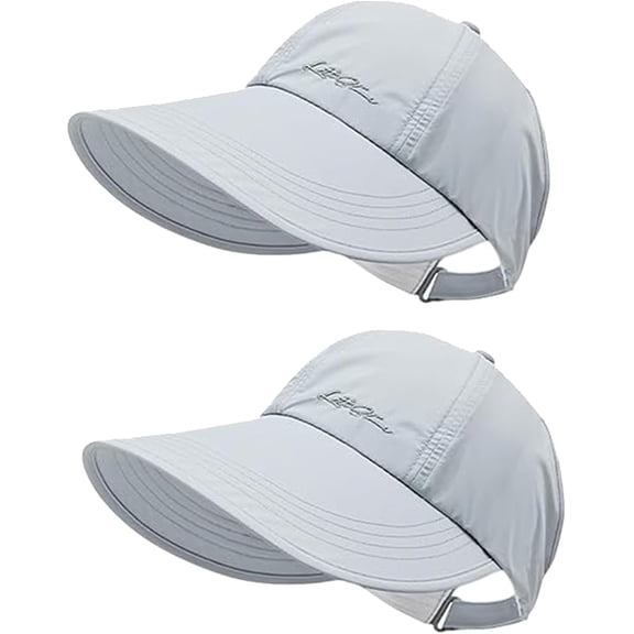2 Pack UPF Sun Protection Baseball Hat for Men and Women Solar Guard Adjustable Wide Brim Lightweight Breathable Quick-Dry UV Shade Ponytail-Friendly Hiking Beach Golf Fishing Running Travel