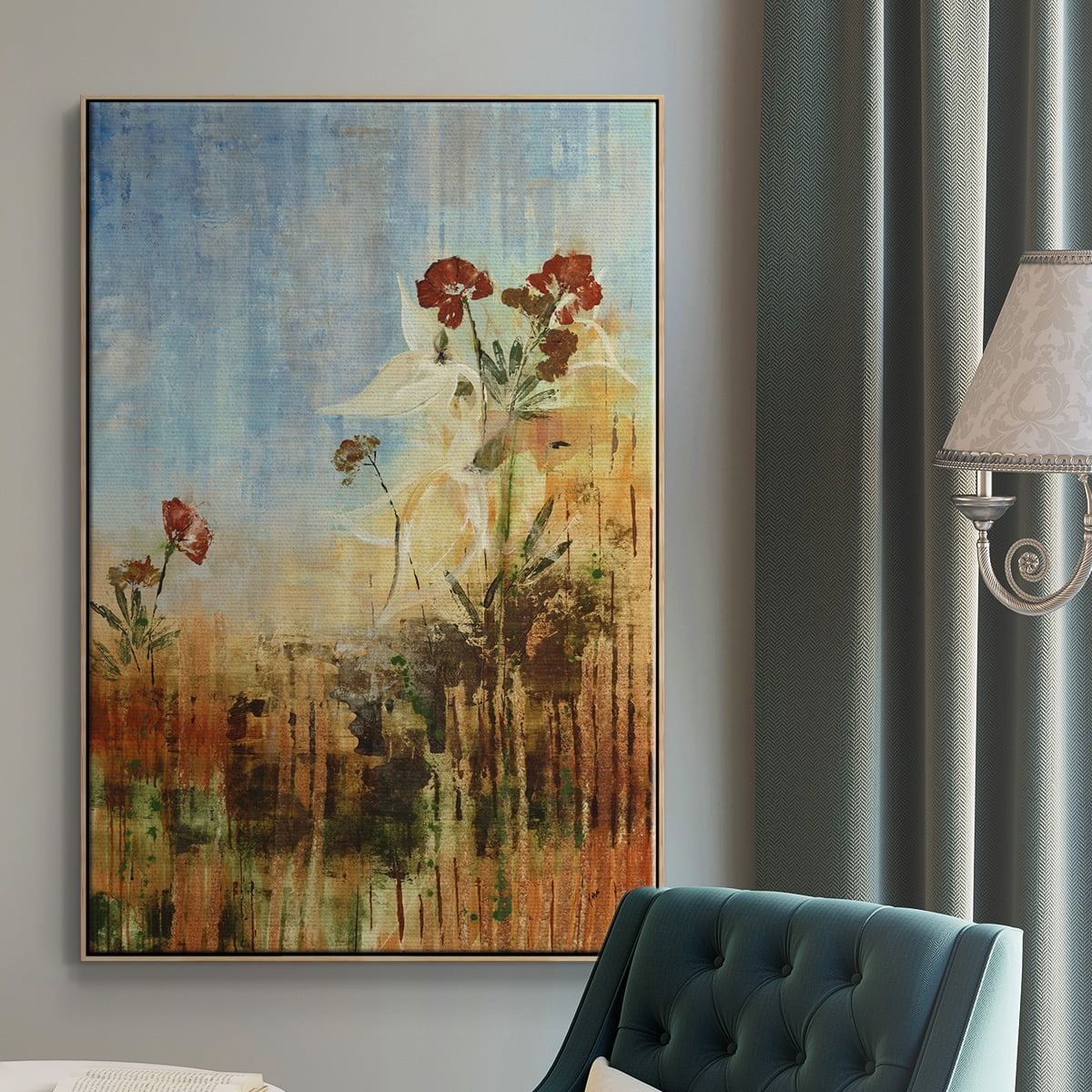 Dedicated to Spring Framed Premium Gallery Wrapped Canvas - Ready to Hang - 27 x 41 - Natural Wood Floating Frame