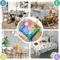 thumbnail image 4 of Colorful Tie Dye Wave Pattern Square Tablecloth,Waterproof Square Table Cover,Wipeable Spillproof Washable Table Cover for Home Kitchen Party Decor 60"x60"(152x152cm), 4 of 6