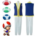 thumbnail image 2 of Disfraz de sapo de Kinopio para niños y adultos, uniforme, sombrero, juego de rol, disfraces de Bros, fiesta de carnaval y Halloween, 2 of 5