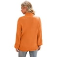 thumbnail image 6 of MLANM Womens Turtleneck Loose Sweaters Batwing Long Sleeve Pullover Tops Oversize Chunky Knit Jumper,Small Orange, 6 of 6