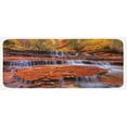 thumbnail image 1 of National Parks Kitchen Mat, Wide Angle Shot of the Waterfalls Stream West Canyon Falls in the Autumn Season, Plush Decorative Kitchen Mat with Non Slip Backing, 47" X 19", Brown, by Ambesonne, 1 of 1
