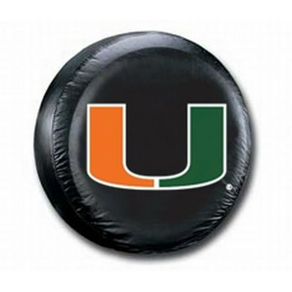 Miami Hurricanes Black Tire Cover - Standard Size