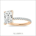 thumbnail image 2 of ALLORYA IGI Certified Solitaire Engagement Ring for Women with 1.90 ctw, Radiant & Round Lab-Grown White Diamond in 14K Solid Rose Gold, Size 7.5, 2 of 5