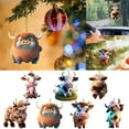 thumbnail image 3 of Farmhouse Wreath 2023 New Cute Cow Animal Car Printed Acrylic Christmas Tree Pendant Decorations Home Tree Decoration Christmas Tree Ornament Home Decor 1Pc, Household Pendant, 3 of 8
