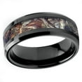 thumbnail image 3 of Tungsten Wedding Band Ring 8mm Men's Engagement Black & Forest Camo Woods, 3 of 4