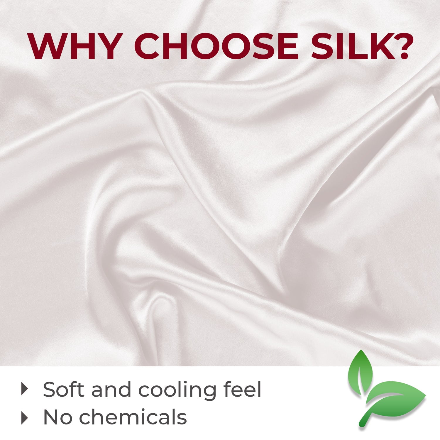 Mellanni Mulberry Silk Collection 19 Momme Ivory Silk Pillowcase, Gift Box, Queen 20"x30"