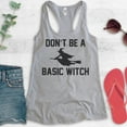 thumbnail image 2 of Don't Be A Basic Witch Tank Top, Ladies Racerback Tank Top, Halloween Tank, Witch Tank, Heather Gray, XX-Large, 2 of 3