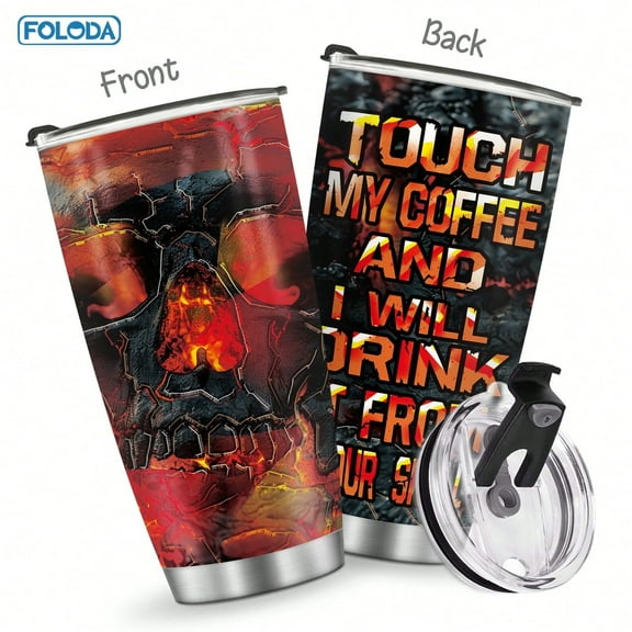 Foloda 1pc Halloweeen Decoration Cup Drink it From Your Skull Tumbler Christmas Gift for Skull Lovers 20oz with Lid, Goth Halloween Decor Stuff, Goth Halloween Decor Witch Skull Stuff, Cool Halloweee