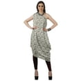 thumbnail image 1 of Moomaya Women's Printed One-Shoulder Cowl Kurti Sleeveless Dress Boho Party Designer Clothing, 1 of 7