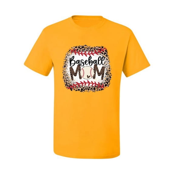 Baseball Mom Jaguar Print Sports Men's Graphic T-Shirt, Gold, 4X-Large