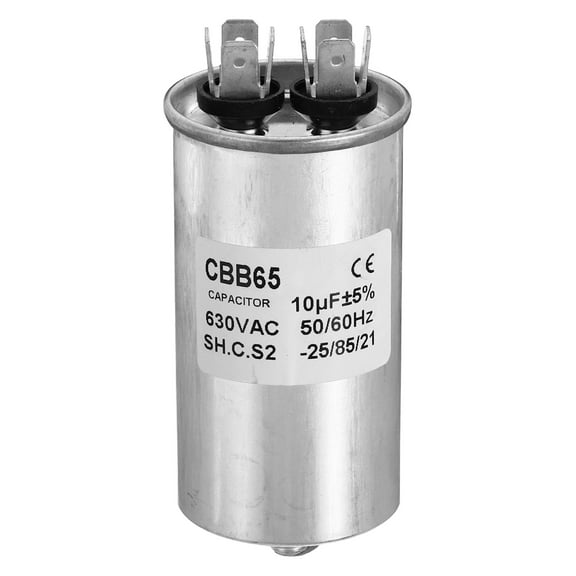 Uxcell CBB65 10uF Run Capacitor,10mfd AC 630V Aluminum Case with 2 Terminal M8 Screw