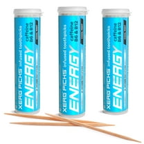 Xero Picks Energy - Cool Mint - Infused Flavored Toothpicks with Caffiene, B6 and B12 for Energy - 60 Picks - 3 Pack