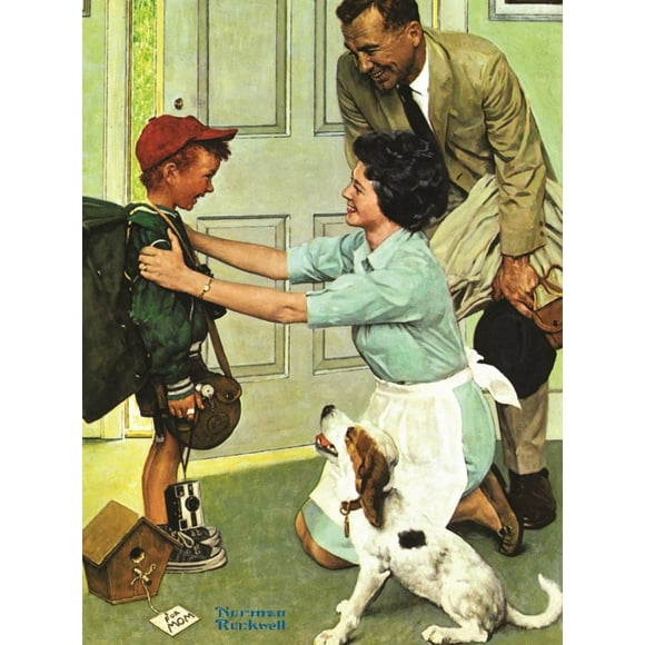 1000 Piece Linen Finish Blueboard Puzzle Norman Rockwell Home From Camp