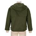 thumbnail image 5 of Mens Windbreaker Jackets Casual Solid Multi Pocket Hooded Zipper Keep Warm Long Sleeve Army Green 2XL Windbreaker Front-Zip Jacket, 5 of 7