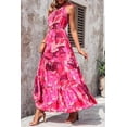 thumbnail image 3 of PRETTYGARDEN Women's Summer Floral One Shoulder Maxi Dress Knot Ruffle Boho Beach Vacation Wedding Guest Long Sun Dresses, 3 of 7