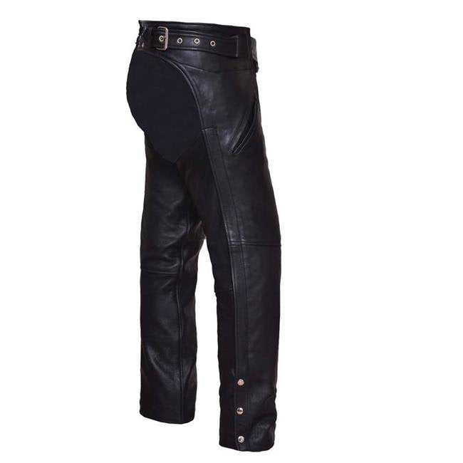 Unisex Ultra Leather Gun Holster Motorcycle Chaps, Black - Large ...