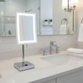 thumbnail image 6 of Jerdon Lighted Makeup Mirror with 5X Magnification - Rectangular Tabletop Vanity Mirror with Bright LED Lighting, Chrome Finish, 6.5" x 9" - Model JRT910CL, 6 of 10