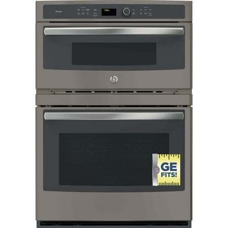 GE Profile - 30" Built-In Double Electric Convection Wall Oven with Built-In Microwave - Slate