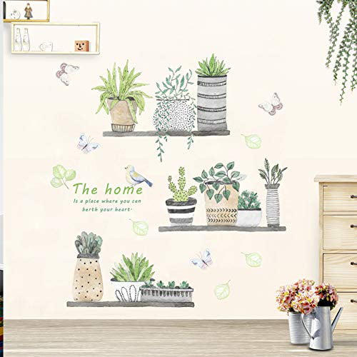 Wall Stickers Cactus Potted PVC Vinyl Decals Art Diy Mural Wallposter Decoration 