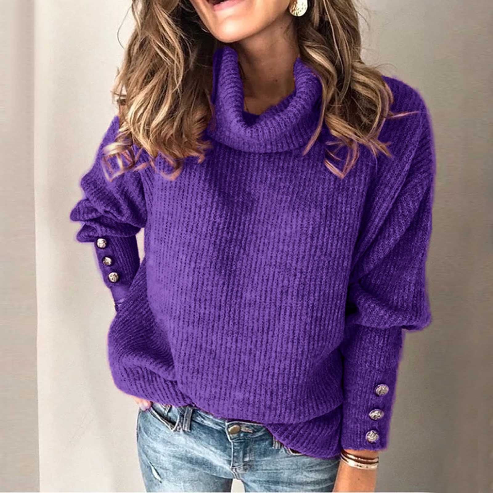 iClosam Women Turtle Neck Knitted Jumper Long Sleeve Ribbed Knitwear Slim Warm Sweater Top