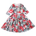 thumbnail image 2 of Youmylove Toddler Baby Kids Girls Christmas Print Party Dress Princess Dresses Clothes Baby Cute Clothing, 2 of 8