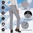thumbnail image 3 of YUCOLEN Women's Waterproof Fleece Lined Snow Ski Pants Winter Warm Softshell Insulated Outdoor Hiking Pants Light Gray L, 3 of 6